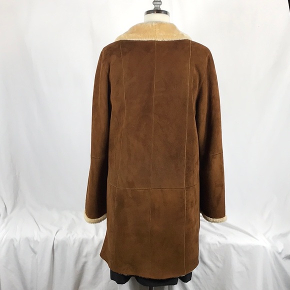 Authentic Shearling leamskin leather Coat in size 12-14 - Picture 3 of 15